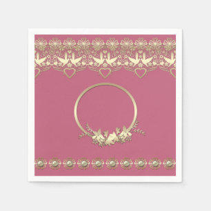 Servilleta De Papel Lace lacy frame dorado personalizable romántico te