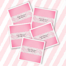 Servilleta De Papel Lace Pink Baby Shower