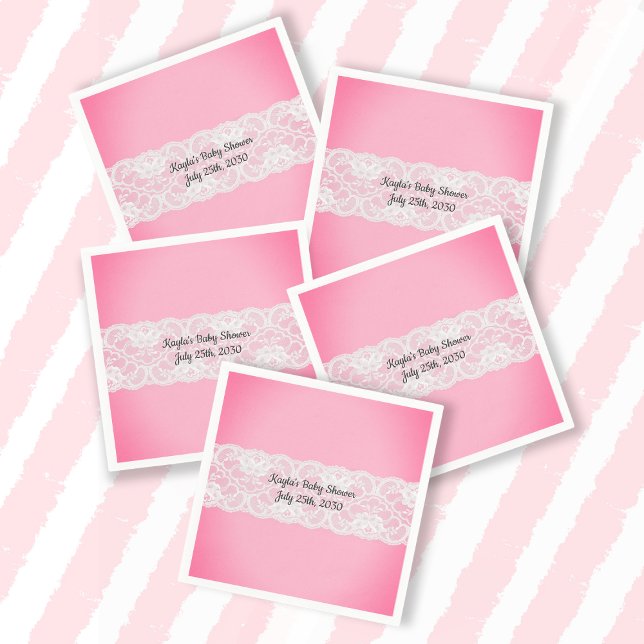 Servilleta De Papel Lace Pink Baby Shower (Subido por el creador)