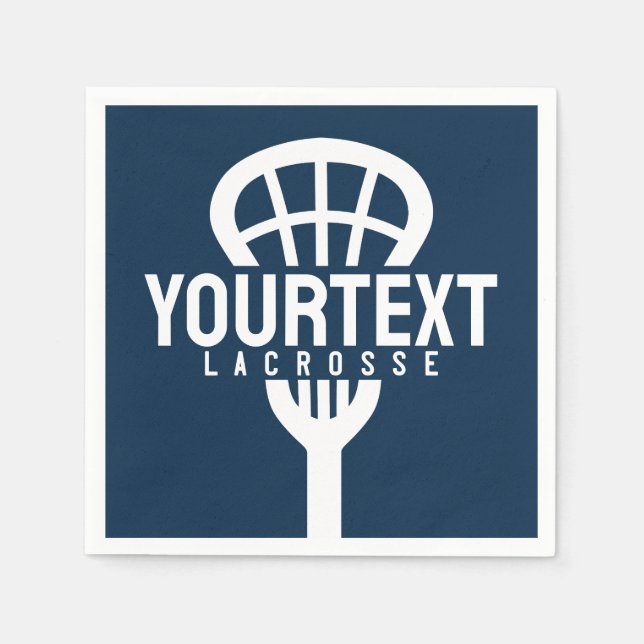 Servilleta De Papel Lacrosse Player PERSONALIZADO TEXT Team Mesh Sport (Anverso)