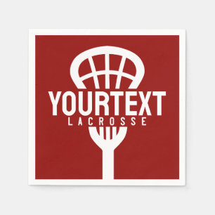 Servilleta De Papel Lacrosse Player PERSONALIZADO TEXT Team Mesh Sport