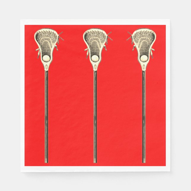 Servilleta De Papel Lacrosse Red Team Napkins (Anverso)