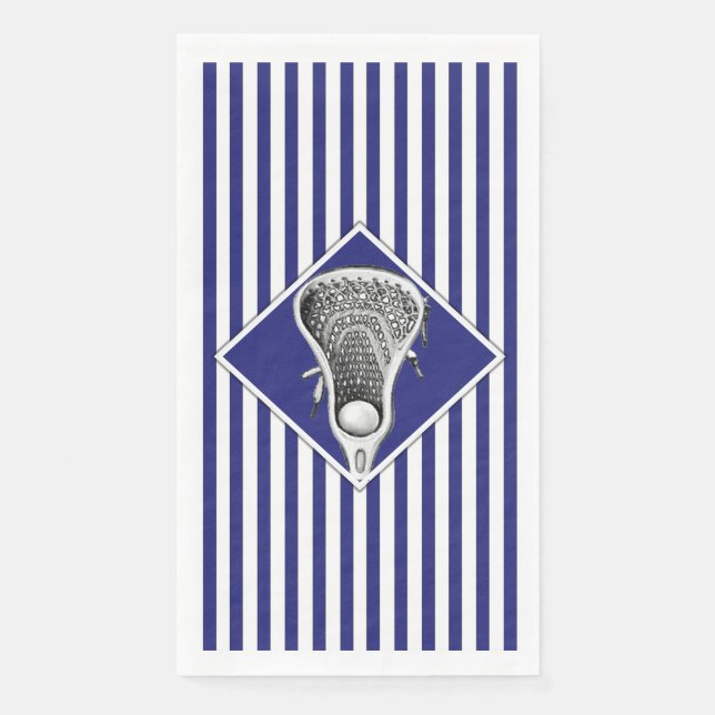 Servilleta De Papel Lacrosse Sports Blue Napkins (Anverso)