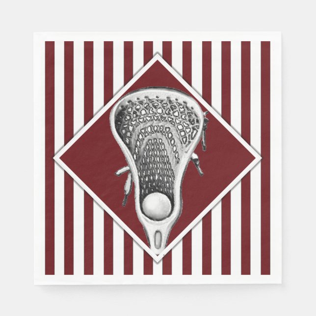 Servilleta De Papel Lacrosse Sports Maroon (Anverso)