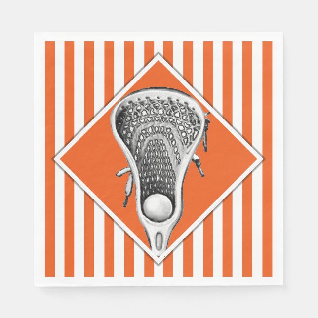 Servilleta De Papel Lacrosse Sports Naranja Napkins (Anverso)