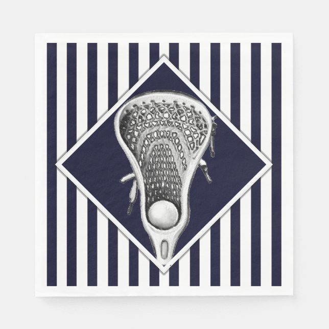 Servilleta De Papel Lacrosse Sports Navy Blue (Anverso)