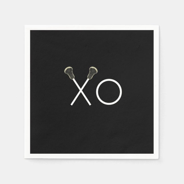 Servilleta De Papel Lacrosse Team Black (Anverso)