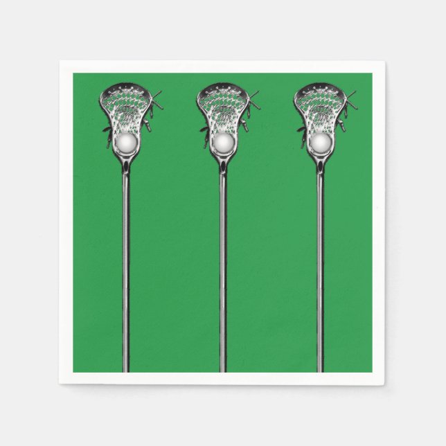 Servilleta De Papel Lacrosse Team Green (Anverso)