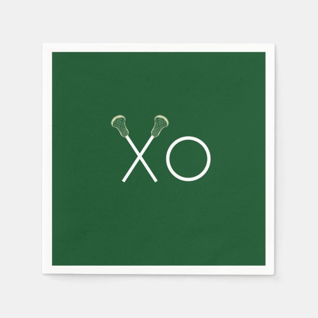 Servilleta De Papel Lacrosse Team Green (Anverso)