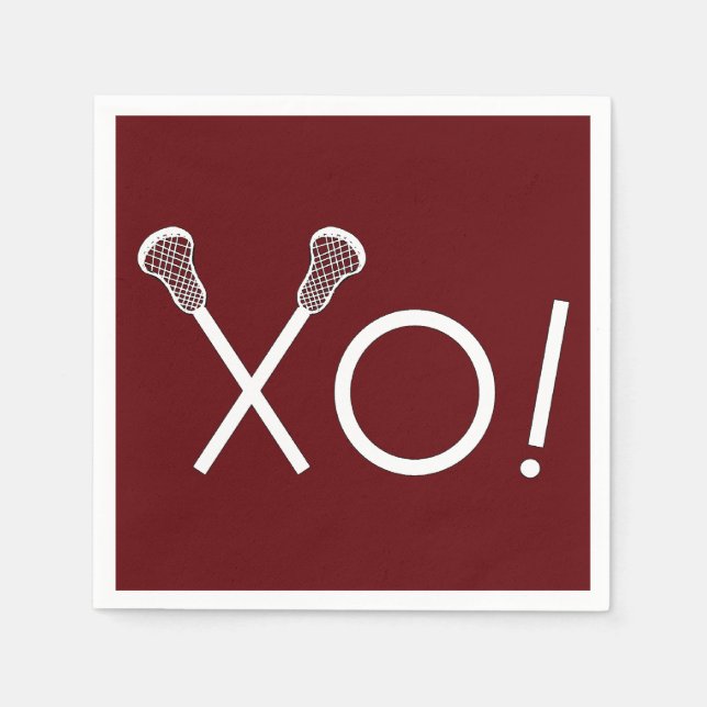 Servilleta De Papel Lacrosse Team Maroon (Anverso)