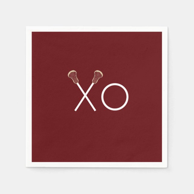 Servilleta De Papel Lacrosse Team Maroon (Anverso)