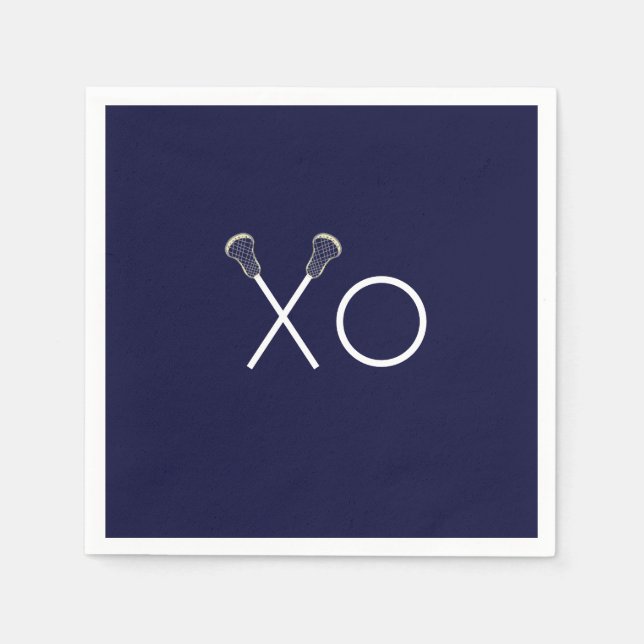 Servilleta De Papel Lacrosse Team Navy Blue (Anverso)