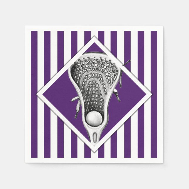 Servilleta De Papel Lacrosse Team Purple (Anverso)