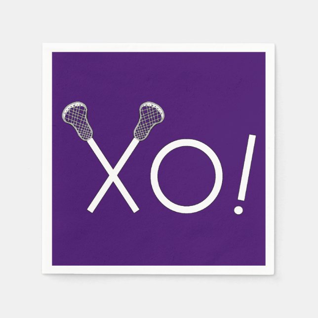 Servilleta De Papel Lacrosse Team Purple (Anverso)