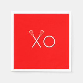 Servilleta De Papel Lacrosse Team Red