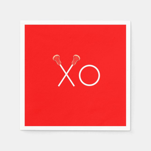 Servilleta De Papel Lacrosse Team Red (Anverso)