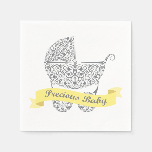 Servilleta De Papel Lacy Baby Carrie Napkin Amarillo 1 (Anverso)