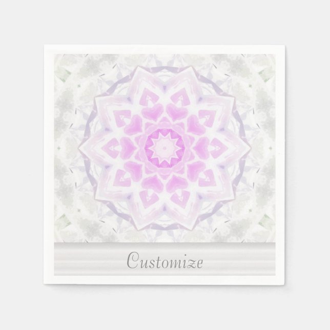Servilleta De Papel Lacy Kaleidoscope rosa y blanco (Anverso)