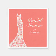 Lacy Living Coral Brial Shower Napkin