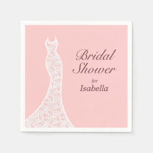 Servilleta De Papel Lacy Pink Bridal Shower Napkin
