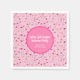 Servilleta De Papel Ladies Pink Golf Flag Paper Napkins