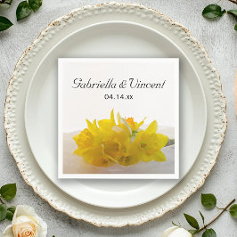 Servilleta De Papel Ladrillos amarillos en la boda de la Primavera Bla