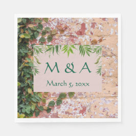 Servilleta De Papel Ladrillos pintados Green Ivy Boda Luncheon Napkins