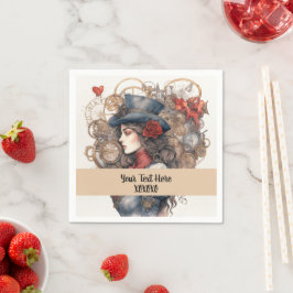 Servilleta De Papel Lady en una acuarela de San Valentín rojo