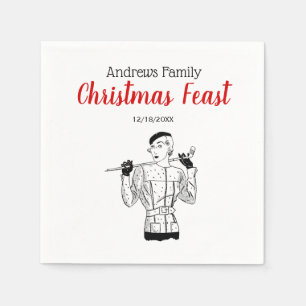 Servilleta De Papel Lady Golfer de moda de los años 30 con club de gol