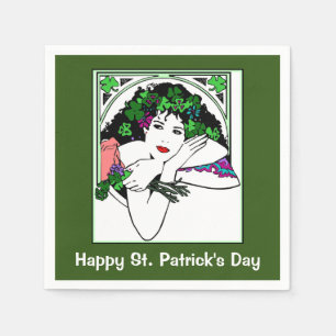 Servilleta De Papel Lady On St. Patricks Day Napkins