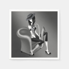 Servilleta De Papel Lady Saxophonist - Fiestas inspiradas en el jazz