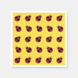 Servilleta De Papel Ladybug 60s retro fresco amarillo