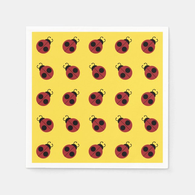 Servilleta De Papel Ladybug 60s retro fresco amarillo (Anverso)