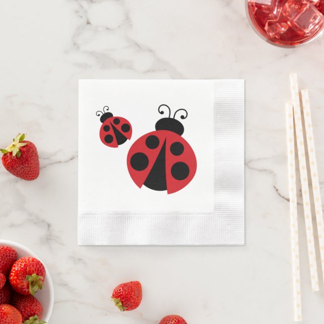 Servilleta De Papel Ladybug Baby Shower o fiesta de cumpleaños (In situ)
