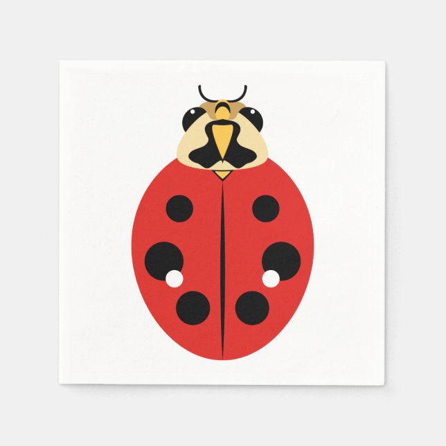 Servilleta De Papel Ladybug Beetle Red (Anverso)