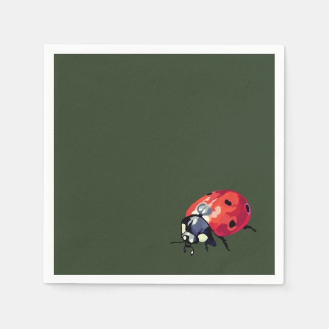Servilleta De Papel Ladybug Cocktail Paper Napkins (Anverso)