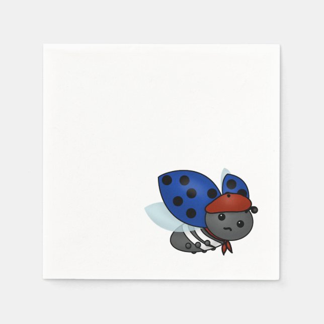 Servilleta De Papel Ladybug francés, servilletas aburridas (Anverso)