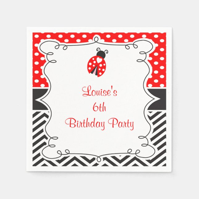 Servilleta De Papel Ladybug Ladybird Birthday (Anverso)