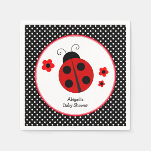 Servilleta De Papel Ladybug Polka Dot Baby Shower