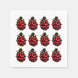Servilleta De Papel Ladybug Red Black Insect Ladybug Fiesta