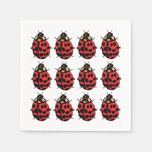 Servilleta De Papel Ladybug Red Black Insect Ladybug Fiesta
