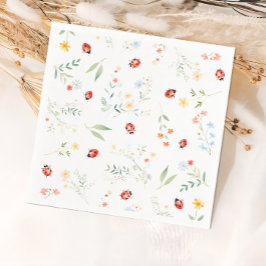 Servilleta De Papel Ladybug Summer Garden Baby Shower Paper Napkin