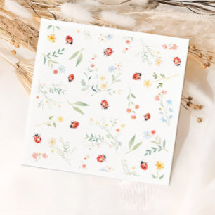 Servilleta De Papel Ladybug Summer Garden Baby Shower Paper Napkin