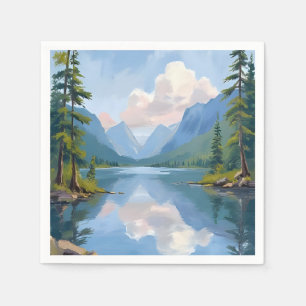 Servilleta De Papel Lago Tahoe Pintura al óleo Paisaje