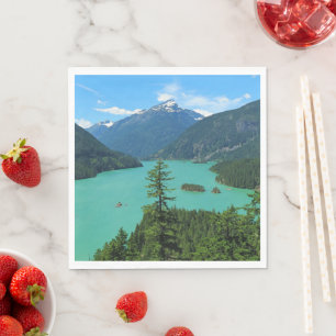 Servilleta De Papel Lago Turquesa de montaña nevada en Washington