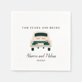 Servilleta De Papel Lágrimas y cervezas recién casadas Cocktail Napkin