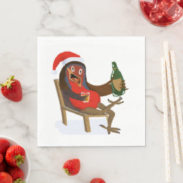 Servilleta De Papel Laid Back Christmas Robin on paper napkin