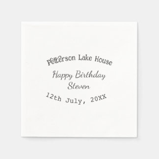 Servilleta De Papel Lake house beach happy birthday add name date year