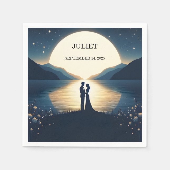 Servilleta De Papel Lakeside Mountain Fun Nature Lake Bridal Shower (Anverso)