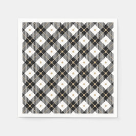 Servilleta De Papel Lámina blanca negra de moda